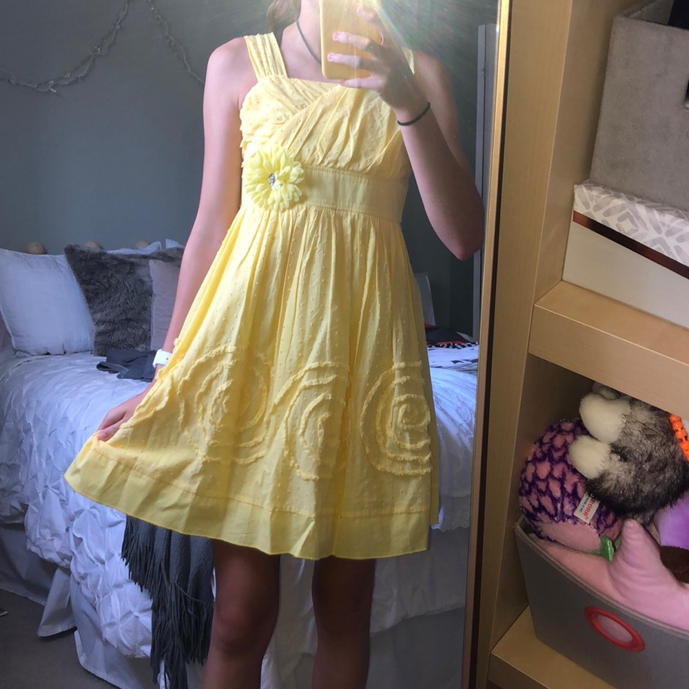 Yellow Sequin Hearts dress (girls)